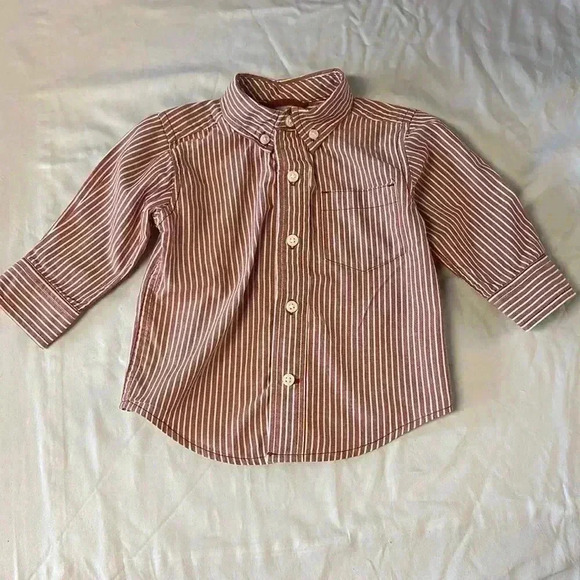 Gymboree - long  sleeve button down plaid dress shirt. Size 6-12 months - Picture 1 of 4